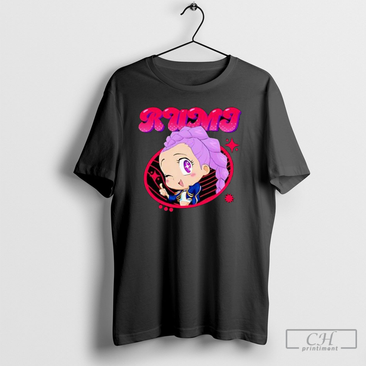 Rumi Cute Purple Braided Hair Anime Thumbs Up Graphic Shirt Tee Hoodie