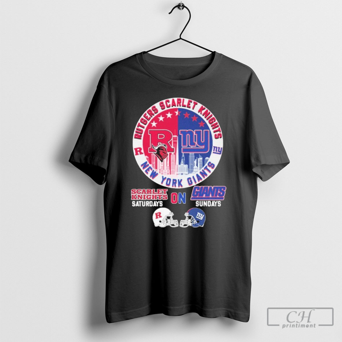 Rutgers Scarlet Knights Saturdays On New York Giants Sundays City Shirt Tee