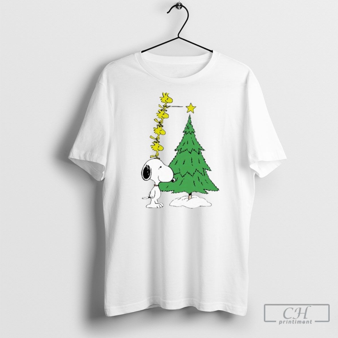 Snoopy And Woodstock And Christmas Tree Shirt Tee