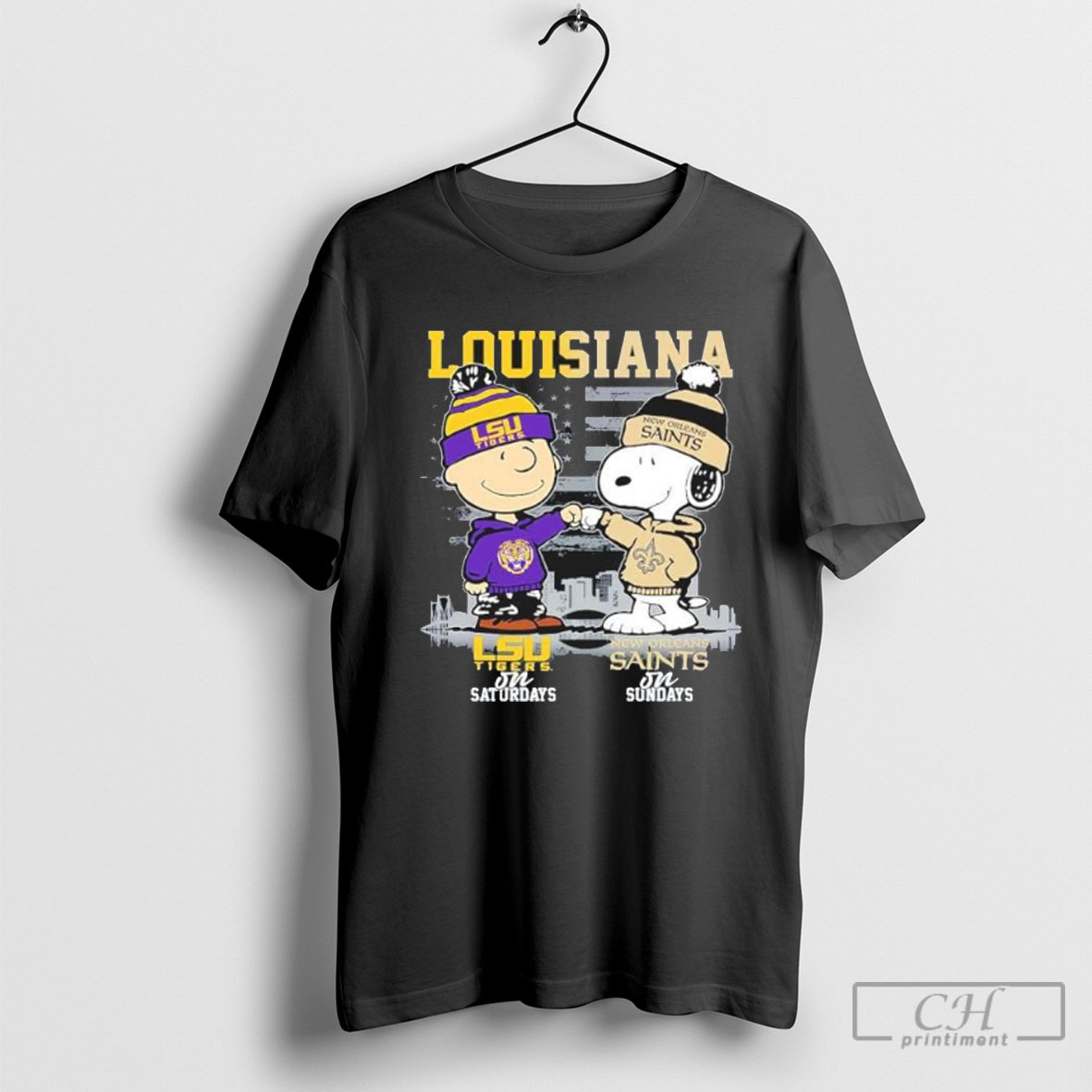 Snoopy Fist Bump Charlie Brown Lsu On Saturdays And Saints On Sundays Shirt Sweater