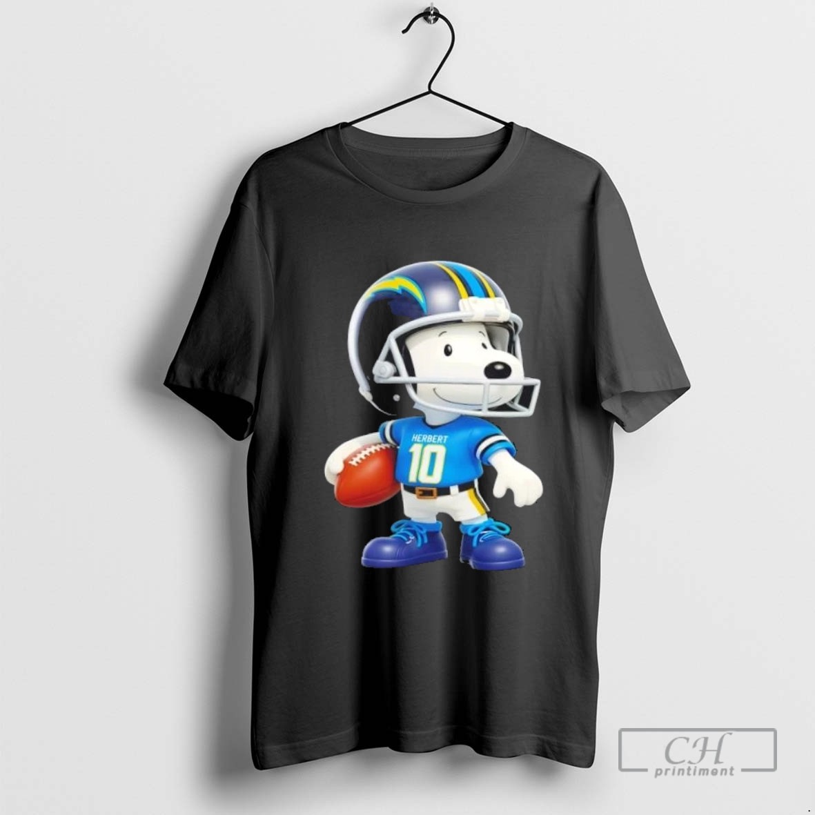 Snoopy Wearing Los Angeles Chargers Football T Shirt