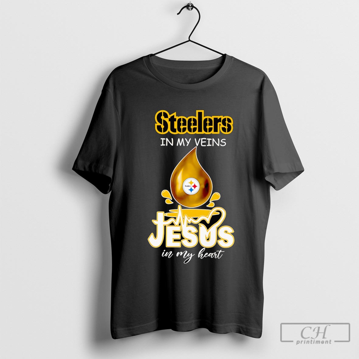 Steelers In My Veins Jesus In My Heart Drop Blood Shirt Sweater