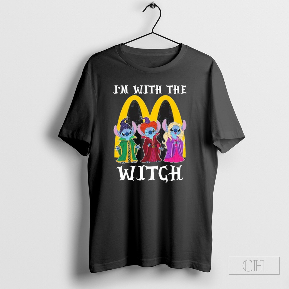 Stitch X Sanderson Sisters Im With The Mcdonalds Logo Witch Halloween Shirt Tee Hoodie