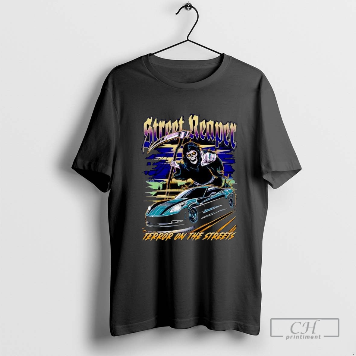 Street Reaper Grim Reaper Car Terror On The Streets Halloween T Shirt Sweater