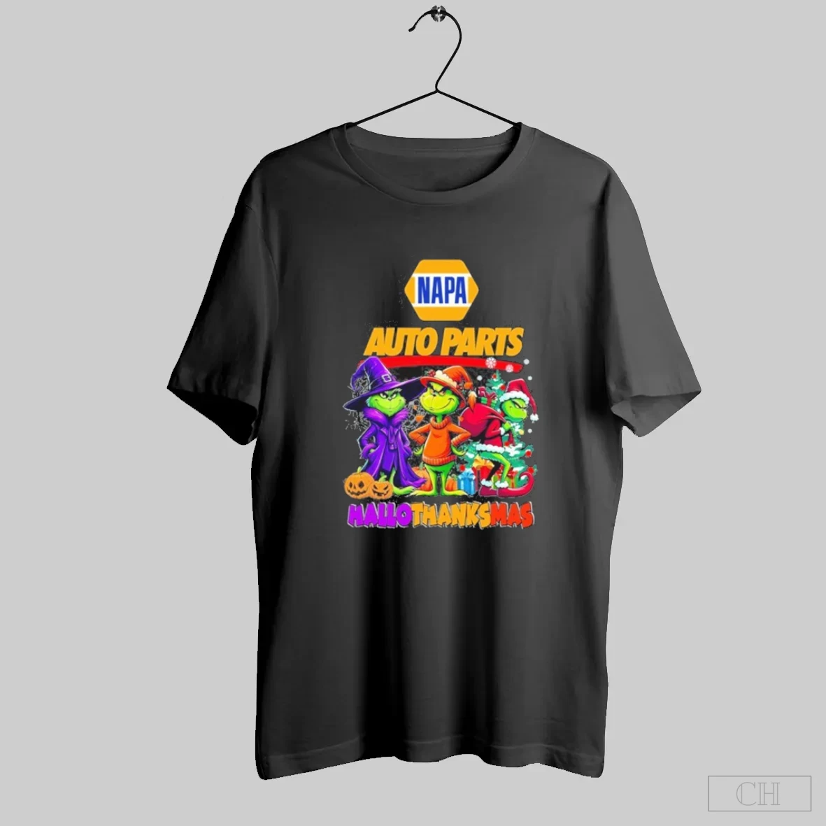 The Grinch Napa Auto Parts Logo Hallothanksmas Shirt Tee Hoodie