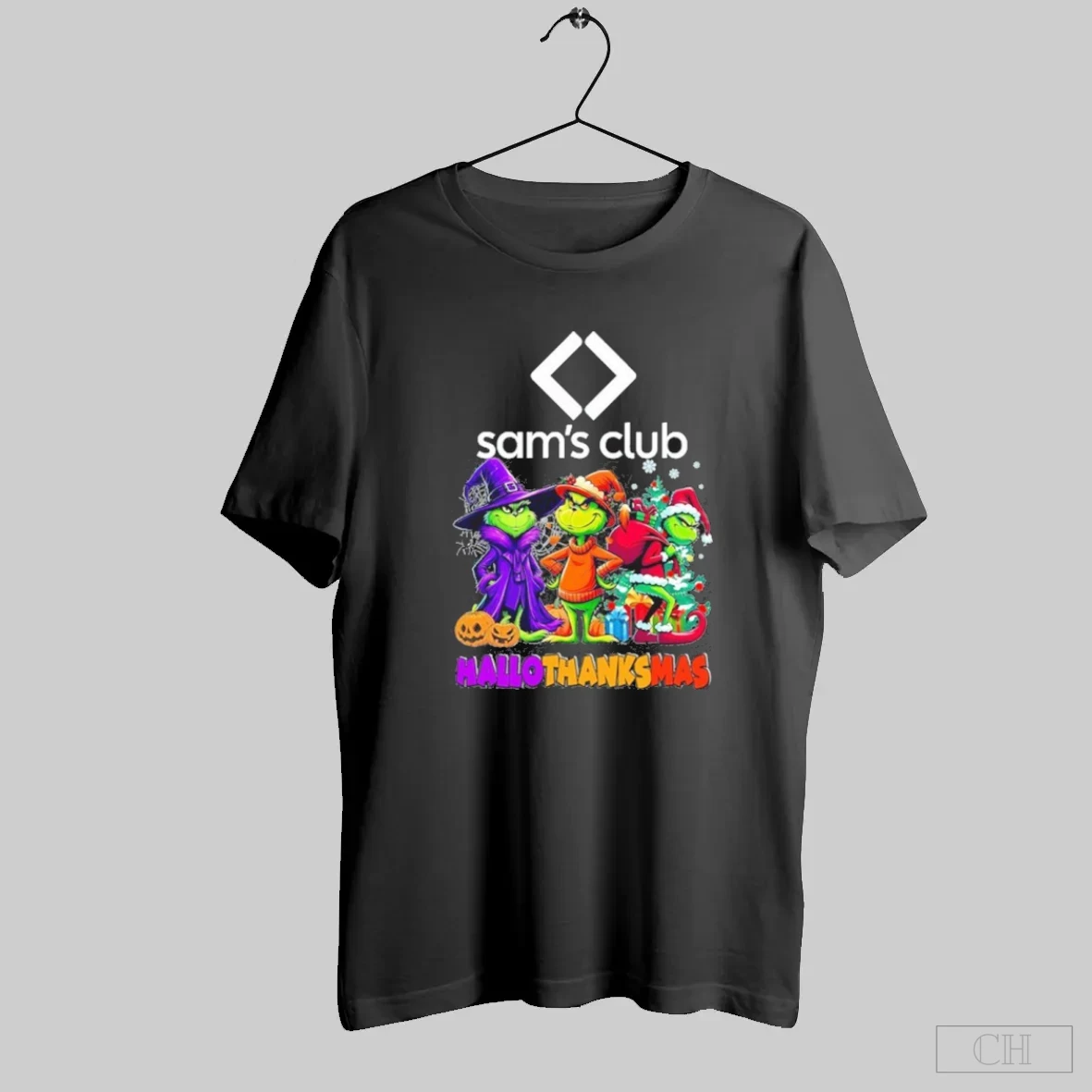 The Grinch Sams Club Logo Hallothanksmas Shirt Tee Hoodie