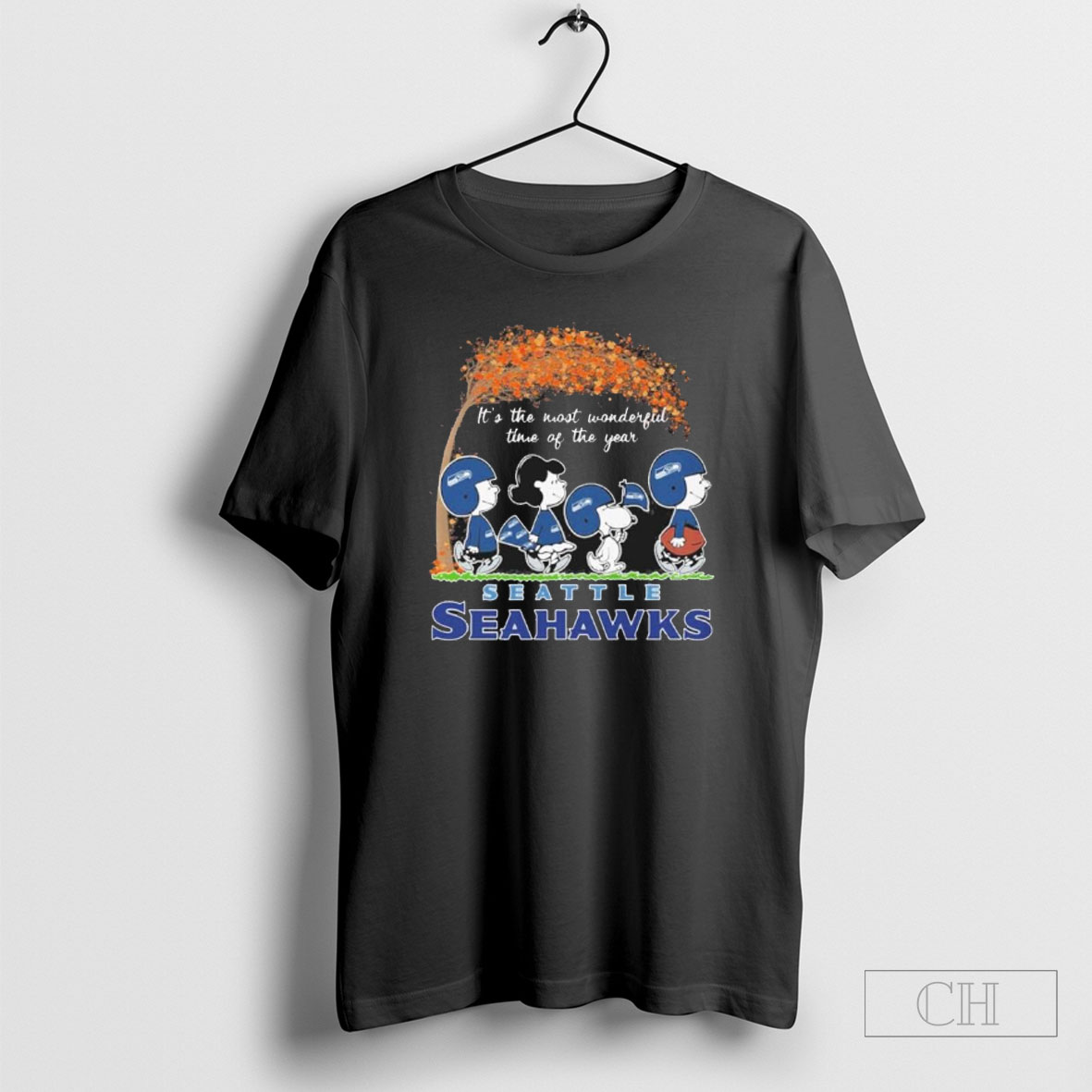 The Peanuts Walking X Seattle Seahawks Its The Most Wonderful Time Of The Year Shirt Tee