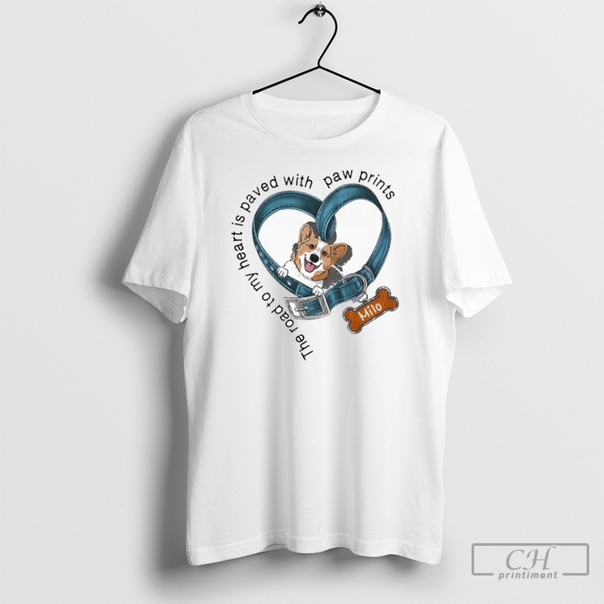 The Road To My Heart Is Paved With Paw Prints Milo Shirt Tee