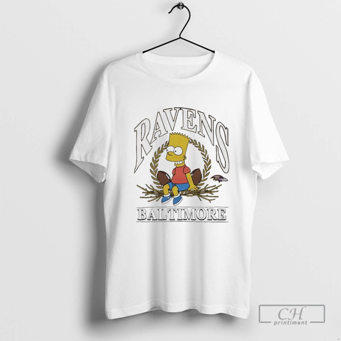 The Simpsons Bart X Baltimore Ravens Nfl 2025 T Shirt