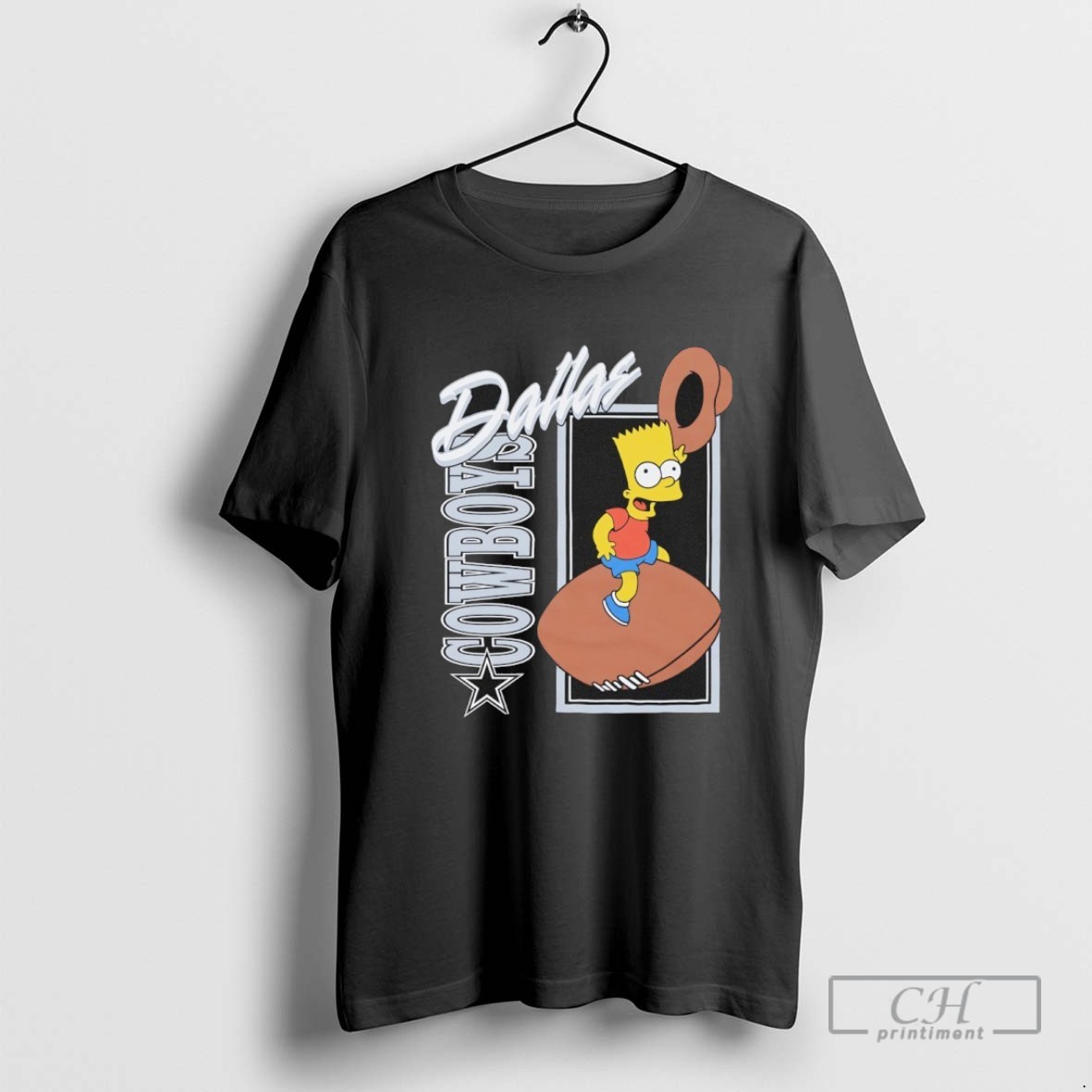 The Simpsons Bart X Dallas Cowboys Nfl 2025 T Shirt