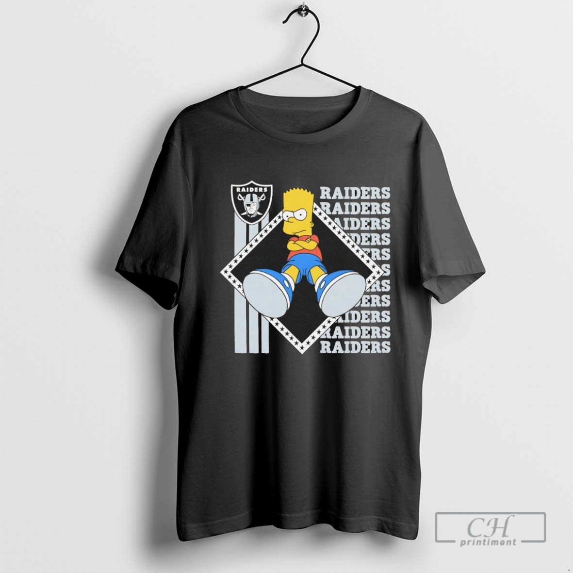 The Simpsons Bart X Las Vegas Raiders Nfl 2025 T Shirt