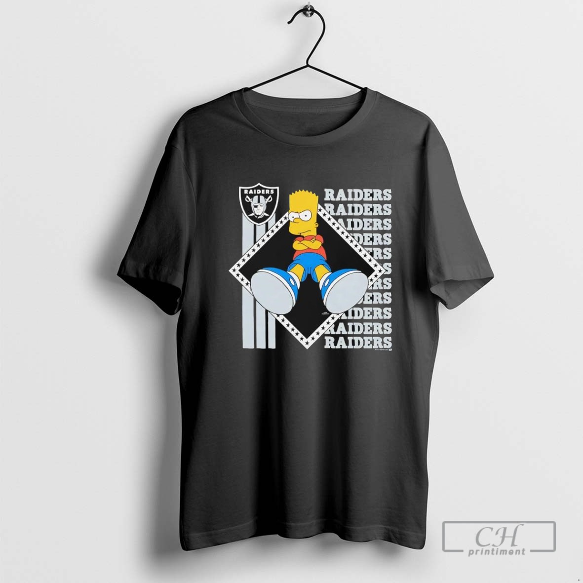 The Simpsons Bart X Las Vegas Raiders T Shirt