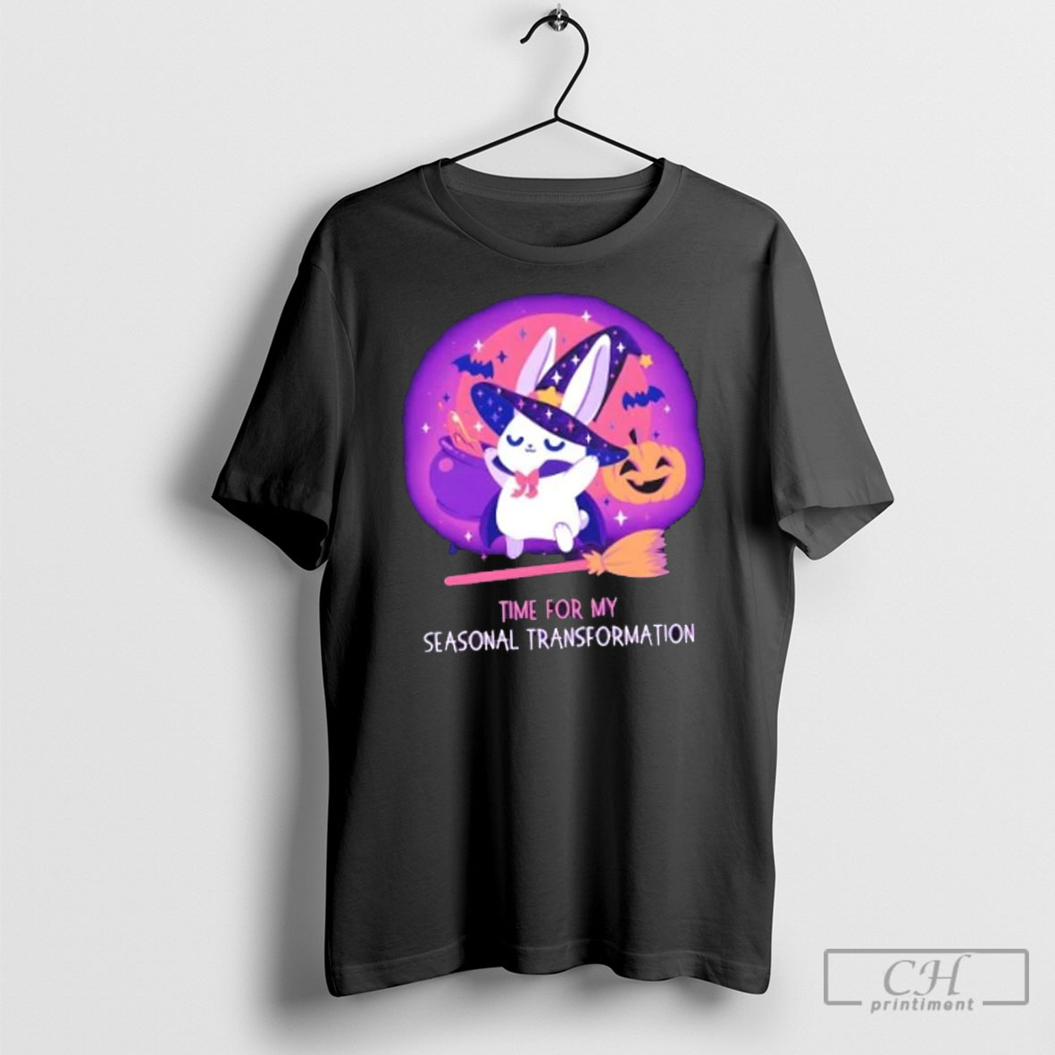 Time For My Seasonal Transformation Bunny Witch Halloween Shirt Tee Hoodie
