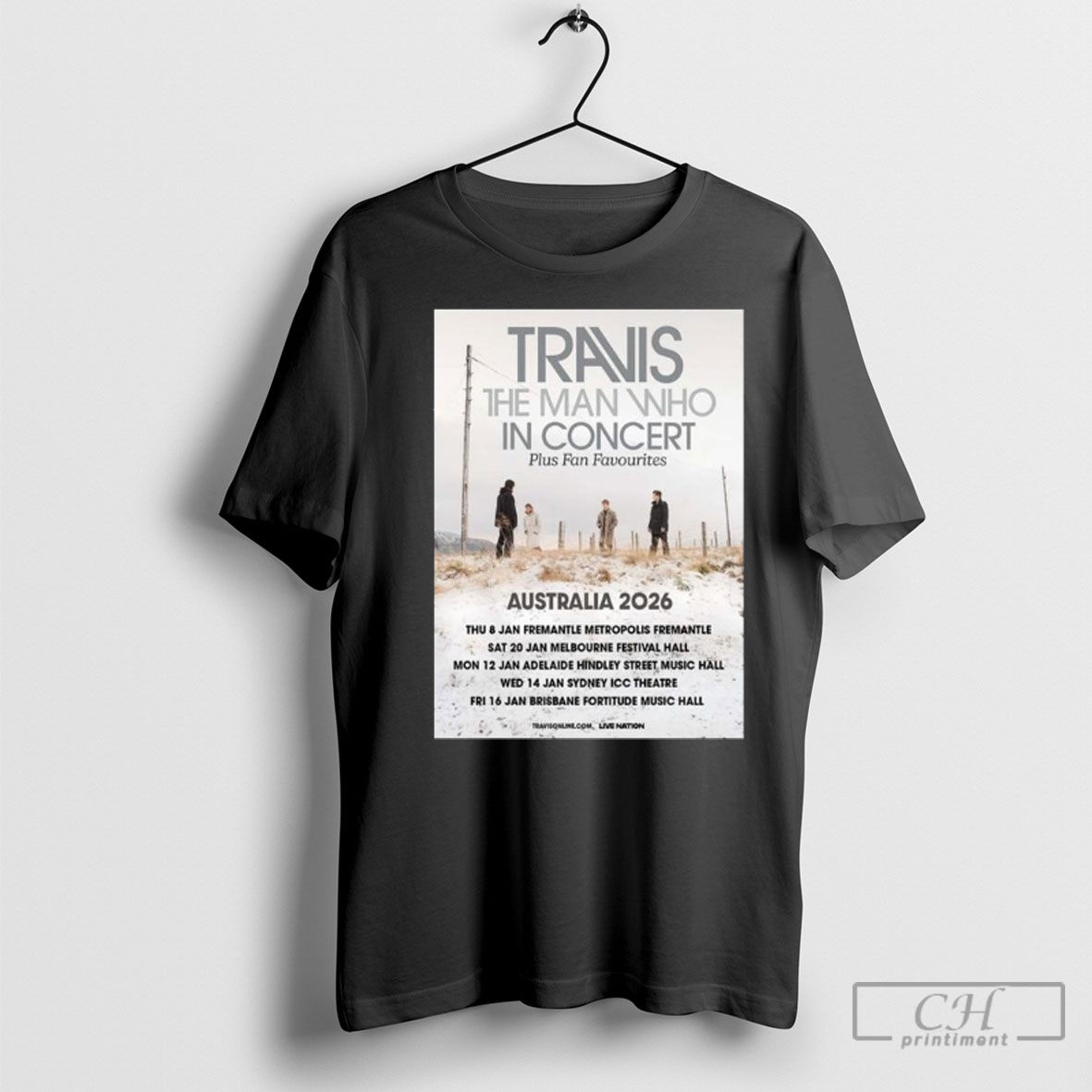 Travis Band The Man Who In Concert Australia 2026 Schedule Dates T Shirt