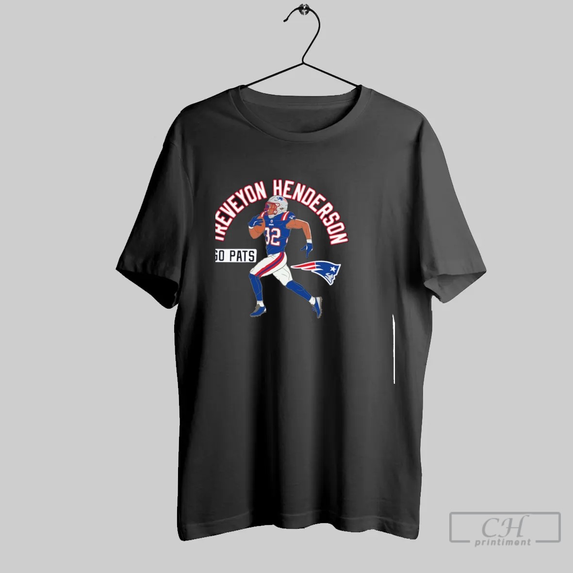 Treveyon Henderson New England Patriots Player Illustrative Pack T Shirt Shirt