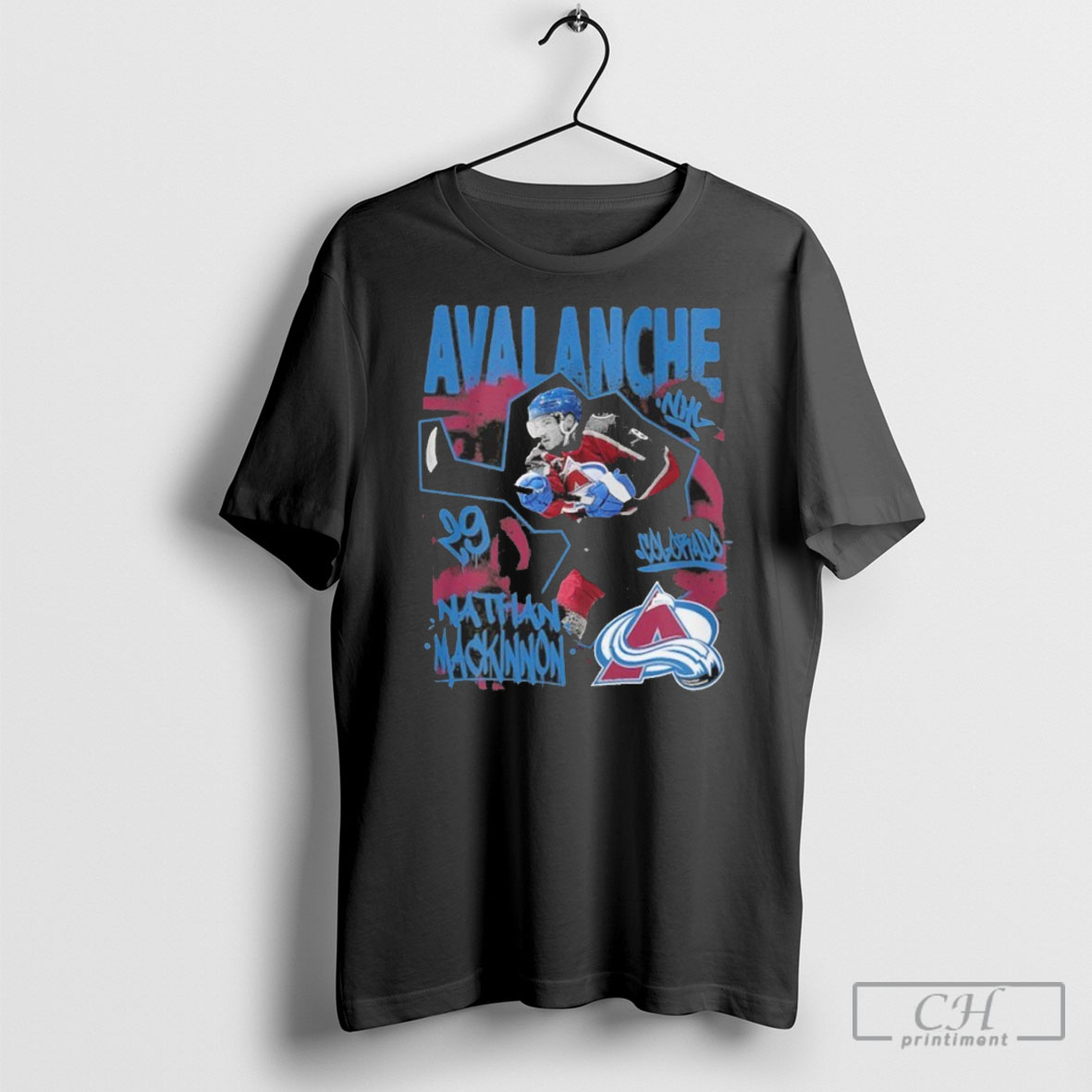 Trending Nathan Mackinnon Colorado Avalanche Photo Reel Graphic T T Shirt