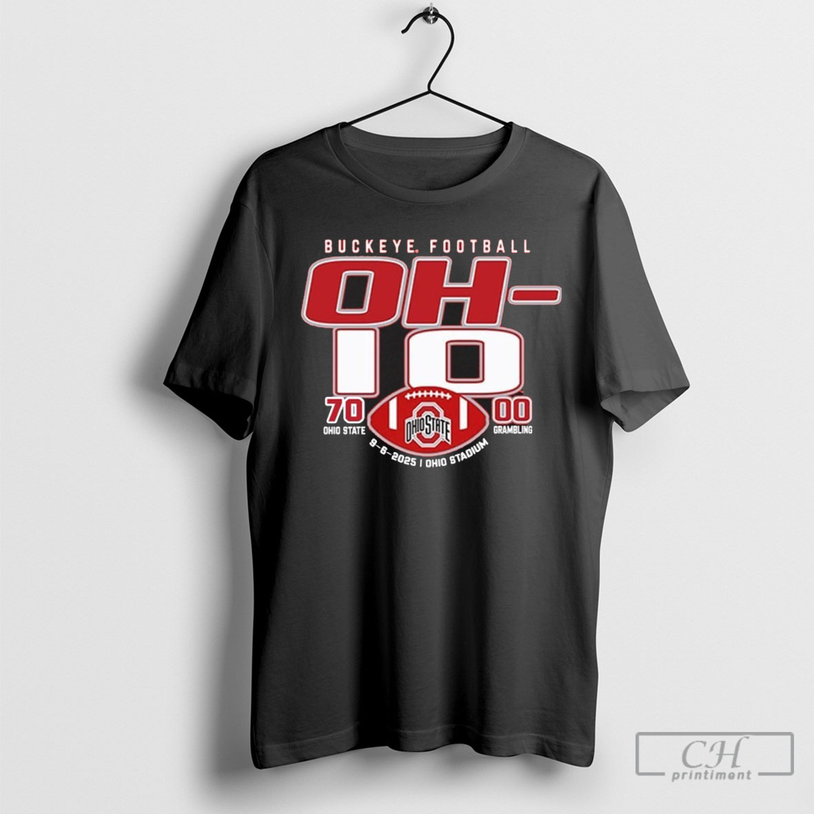Trending Ohio State Buckeyes Oh Io Beat Grambling State Tigers 70 0 Score T Shirt