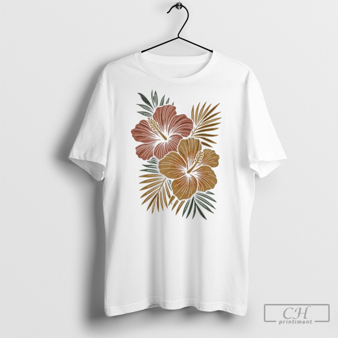 Tropical Hibiscus Flower Botanical Summer Paradise Shirt