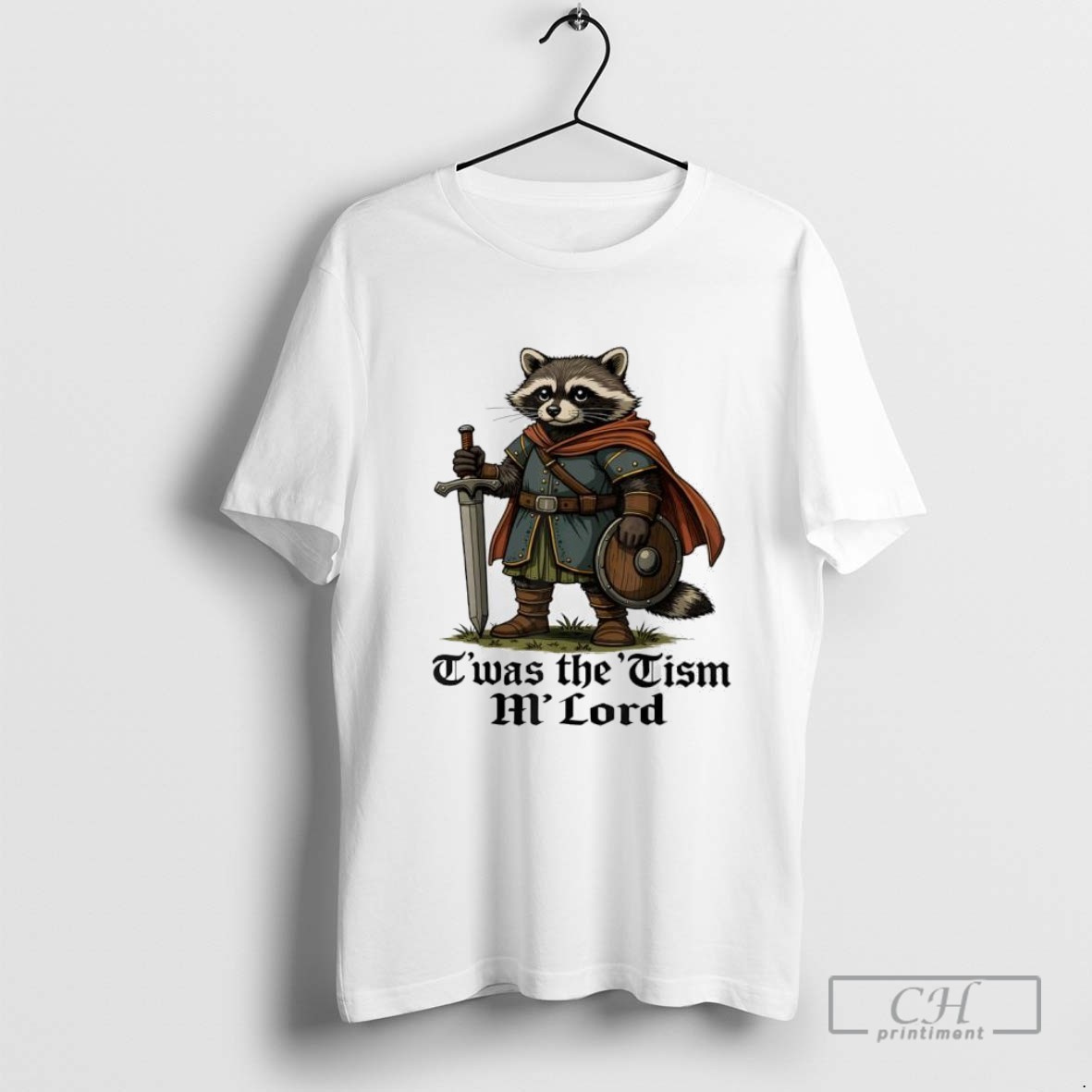 Twas The Tism M Lord Funny Vintage Raccoon T Shirt