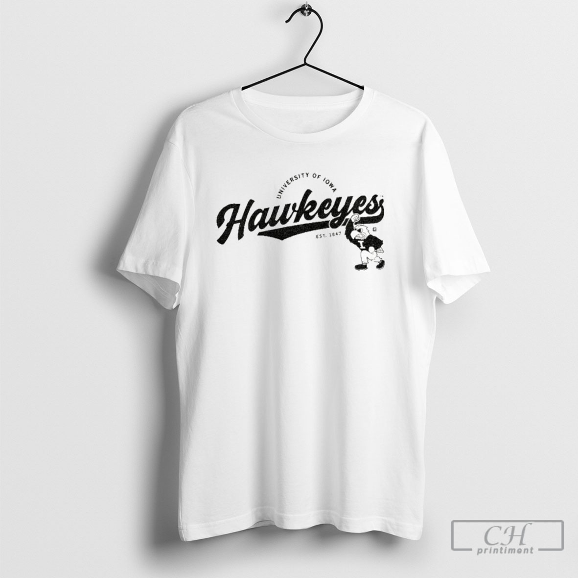 University Of Iowa Hawkeye Script Logo Heavyweight Shirt Tee