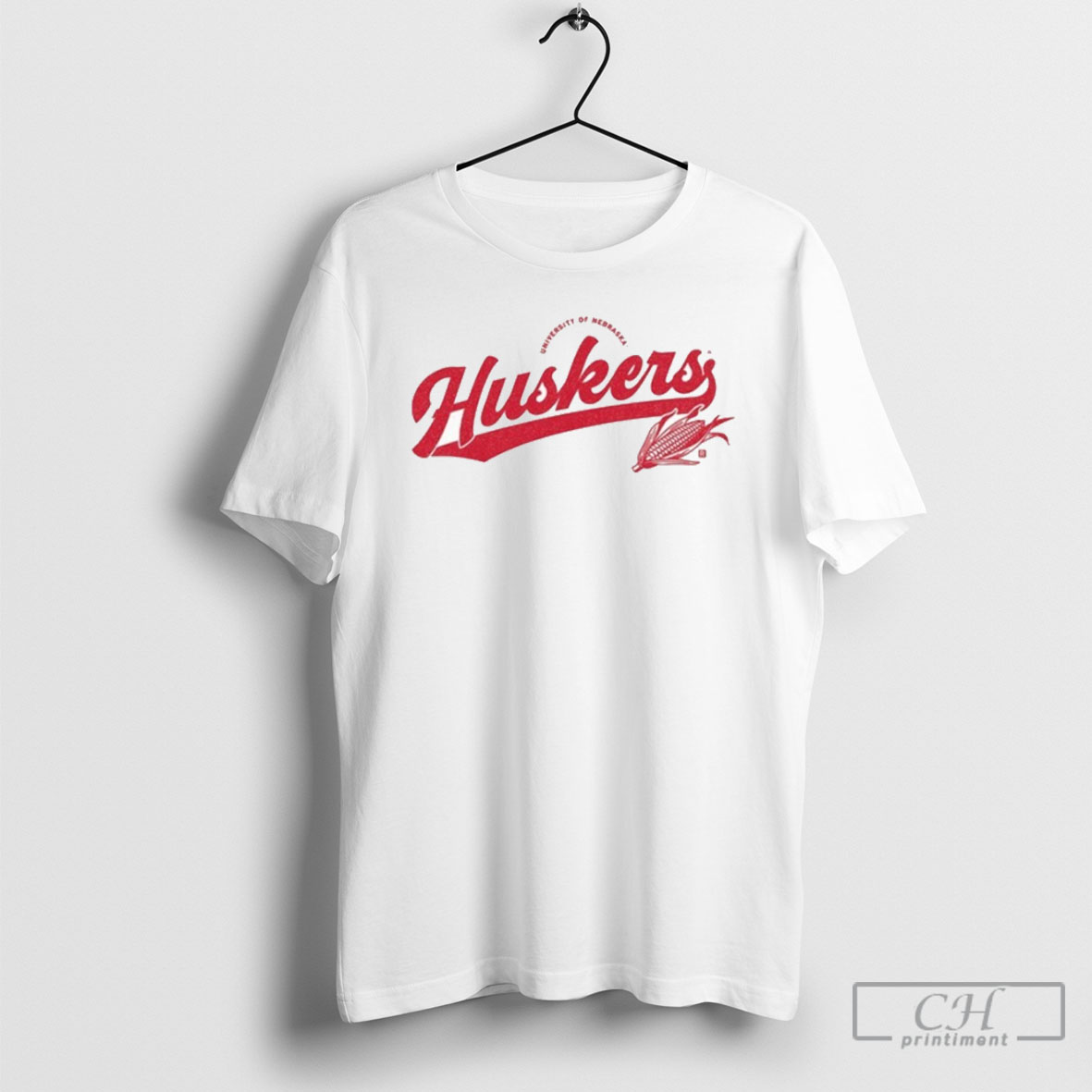 University Of Nebraska Huskers Script Logo Heavyweight Shirt Tee