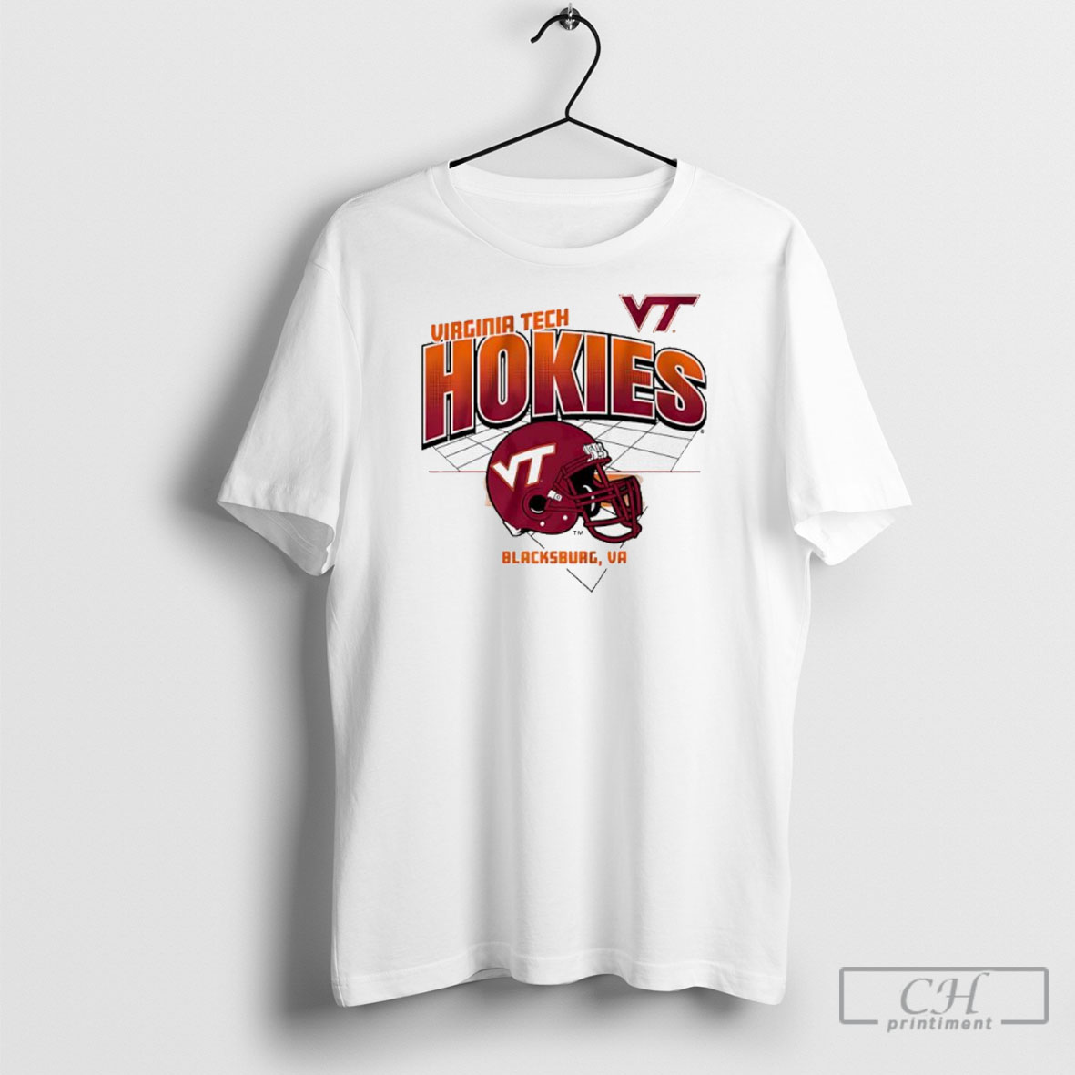 Virginia Tech Hokies Football Helmet Grid Blackburg Virginia Shirt
