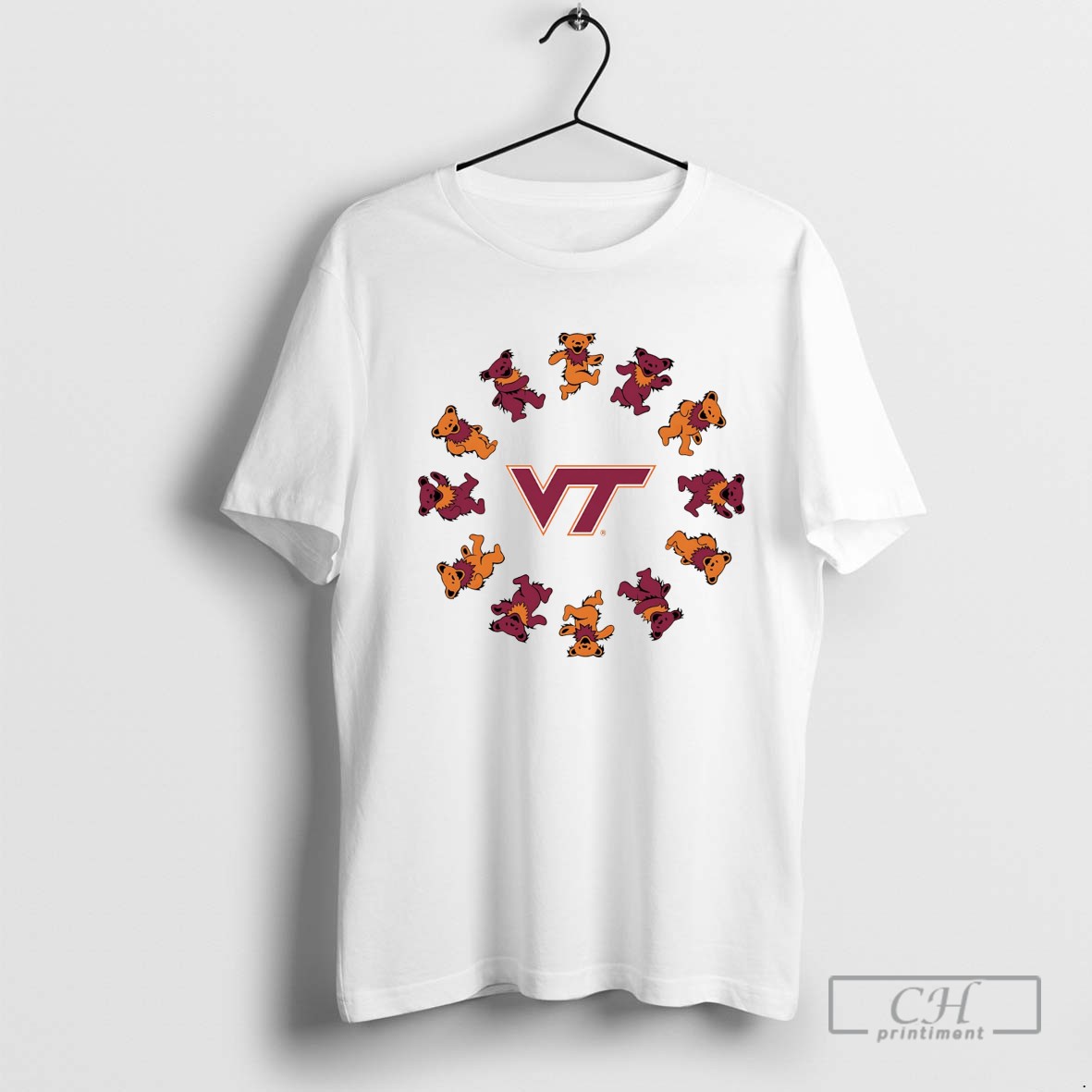 Virginia Tech X Grateful Dead Circle Bears T Shirt Sweater