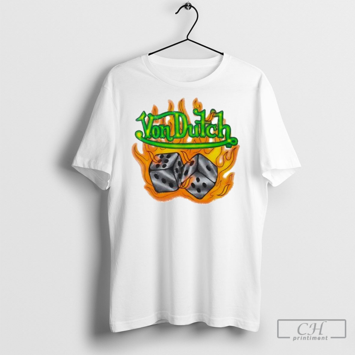 Von Dutch Dice Flames Y2k Style Aesthetic Graphic Shirt Tee Hoodie