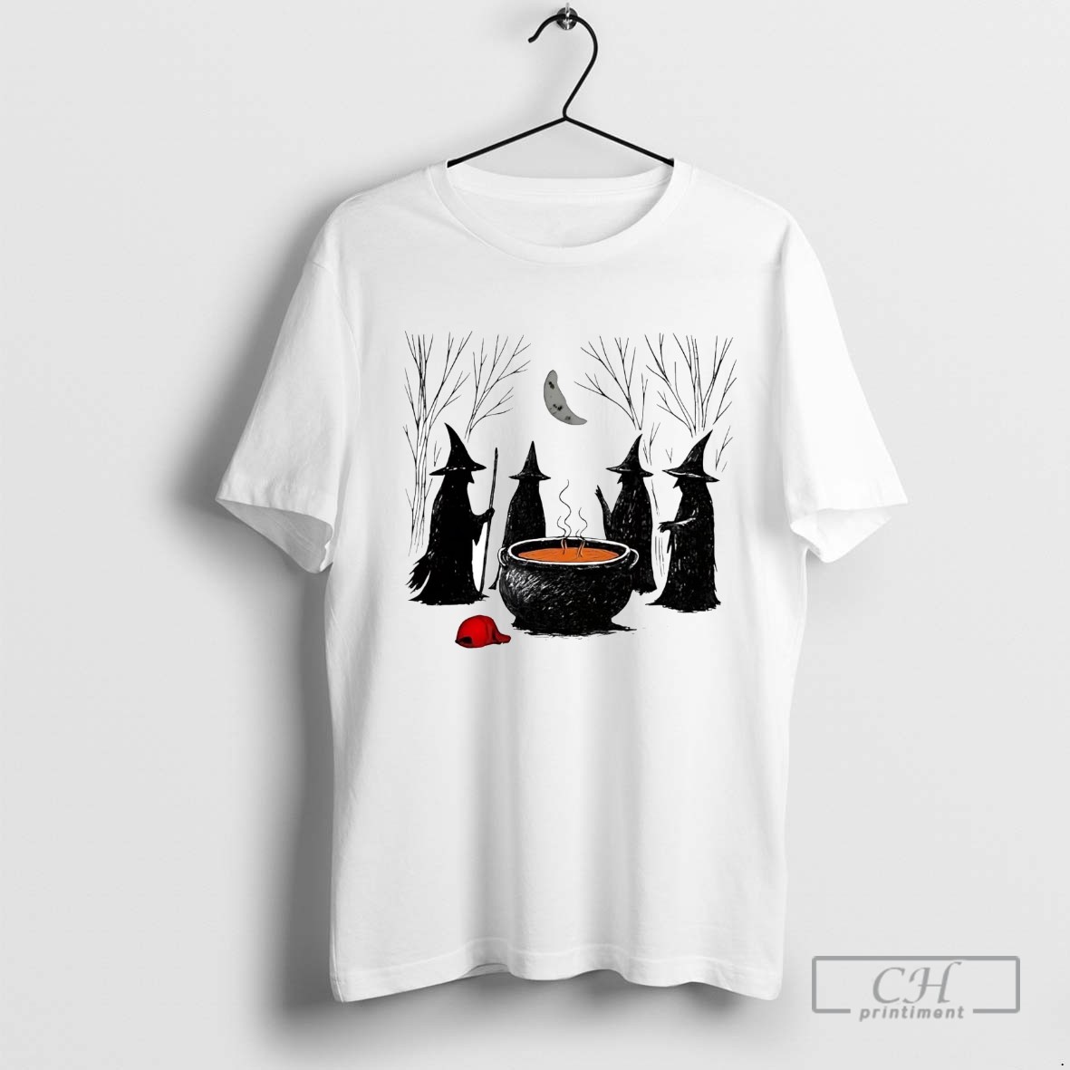 Witches Cauldron Boil Orange Trump Halloween T Shirt