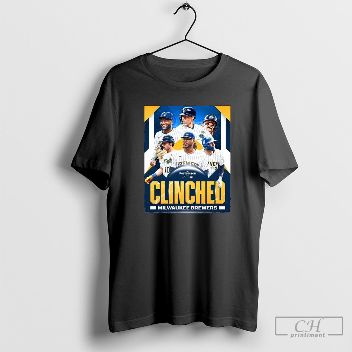 Pkd3hkia Milwaukee Brewers 2025 Mlb Postseason Clinched Shirt Sweater