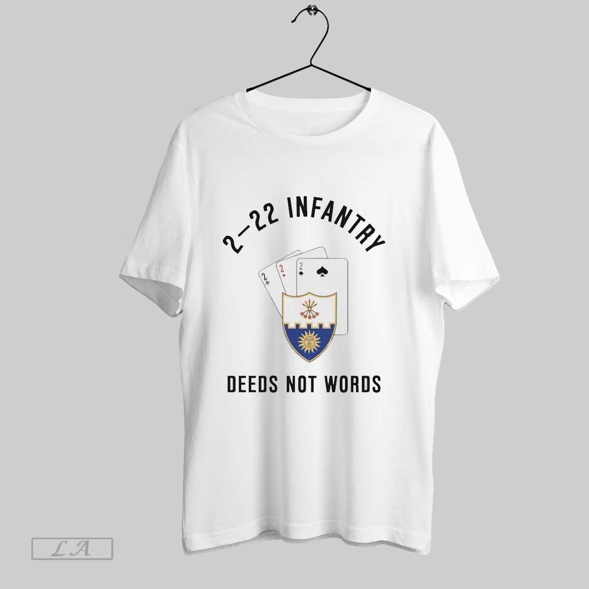 Zoriginal Triple Deuce 2 22 Infantry Deeds Not Words Shirt