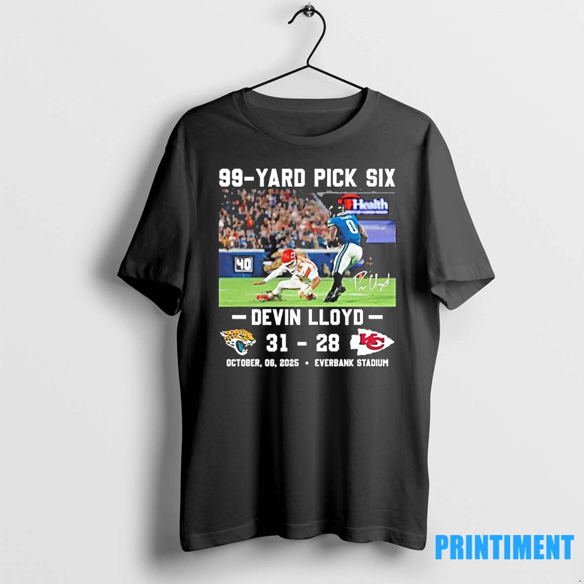 99 Yard Pick Six Devin Lloyd Jaguars 31 28 Chiefs Tshirts Sweater Hoodie