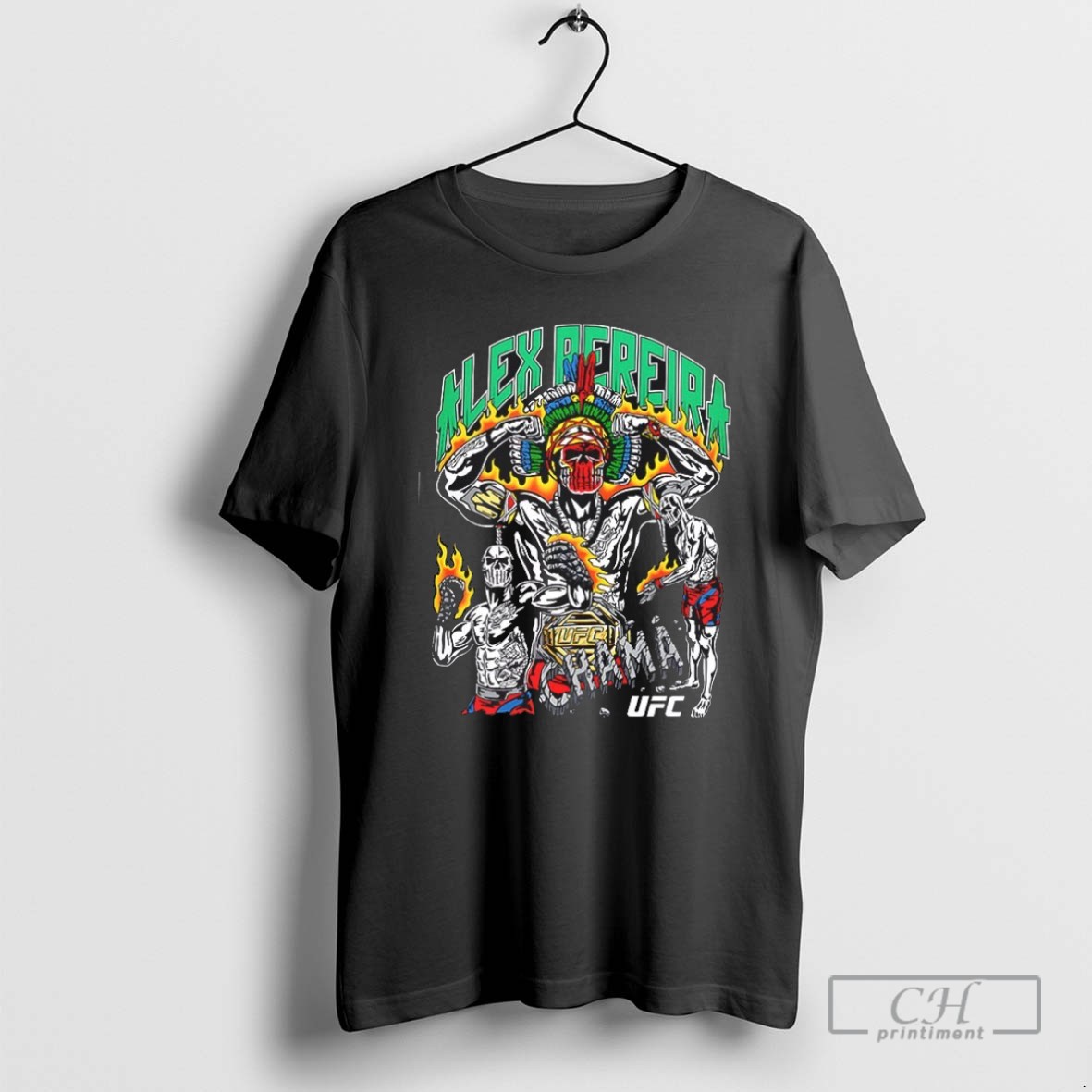 Alex Pereira Ufc Chama Skull Warrior T Shirts