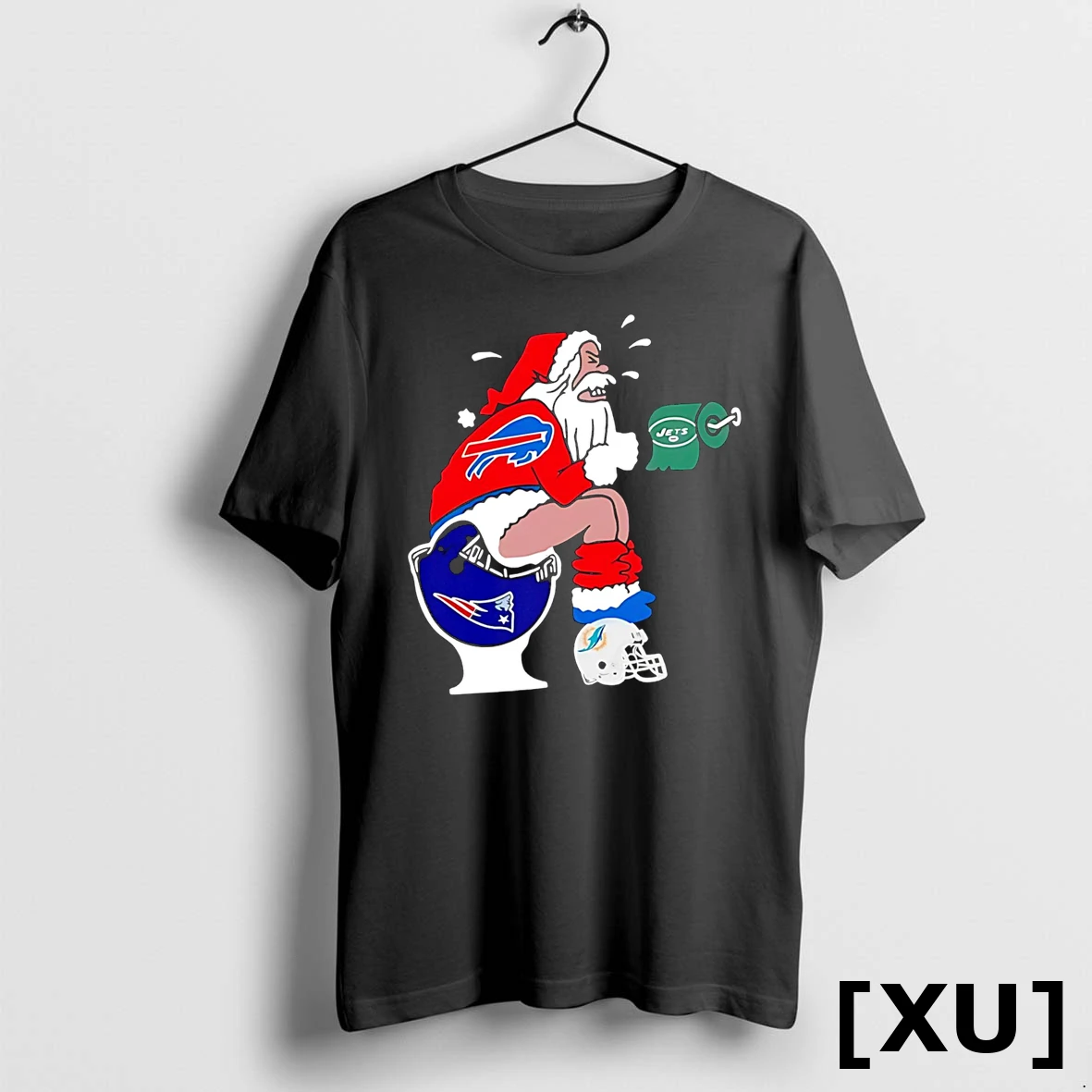 Buffalo Bills Santa Toilet Rivalry Nfl Christmas Parody Graphic Tshirts Sweater Hoodie