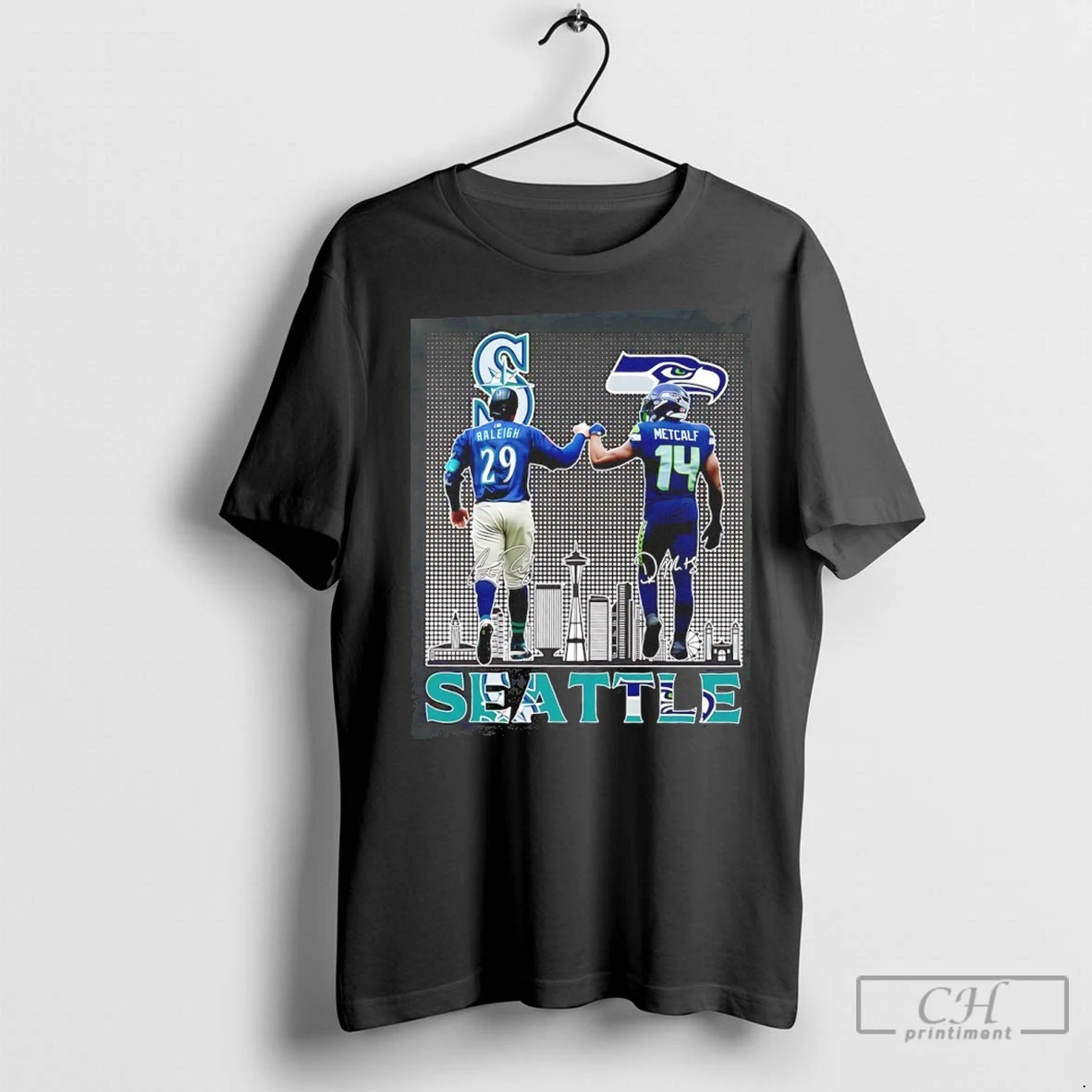 Cal Raleigh X Dk Metcalf Seattle Sports Teams Signatures T Shirts