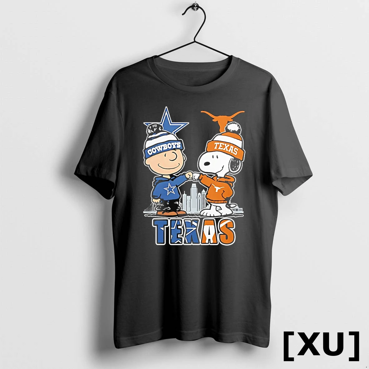 Charlie Brown And Snoopy X Dallas Cowboys And Texas Longhorns Skyline Tshirts Sweater Hoodie