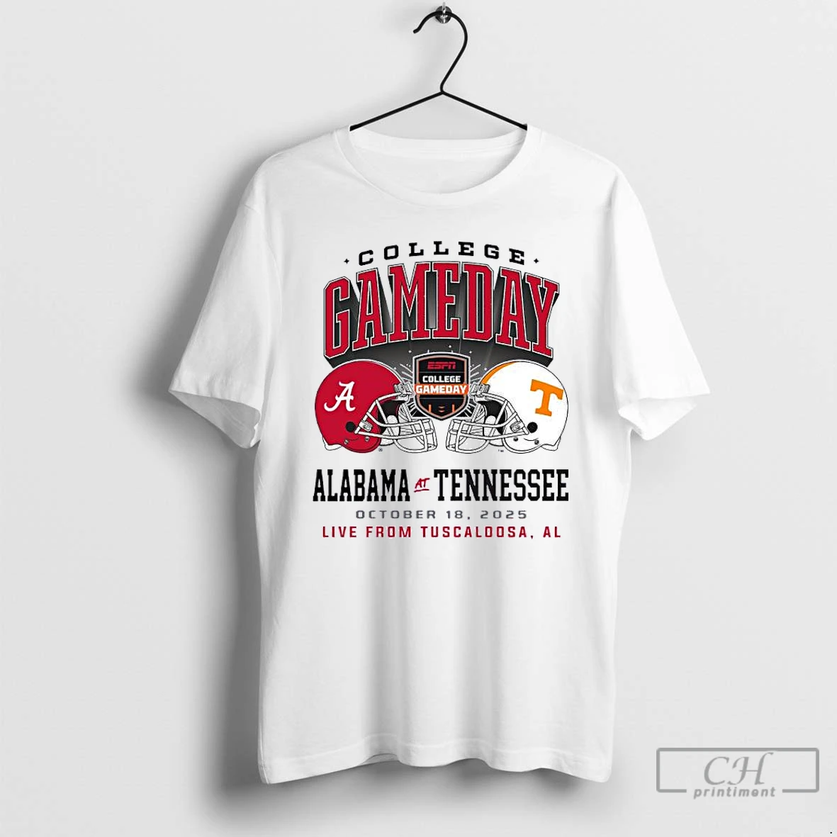 Classic 2025 College Gameday Alabama Vs Tennessee Duel Helmet T Shirts Hoodie