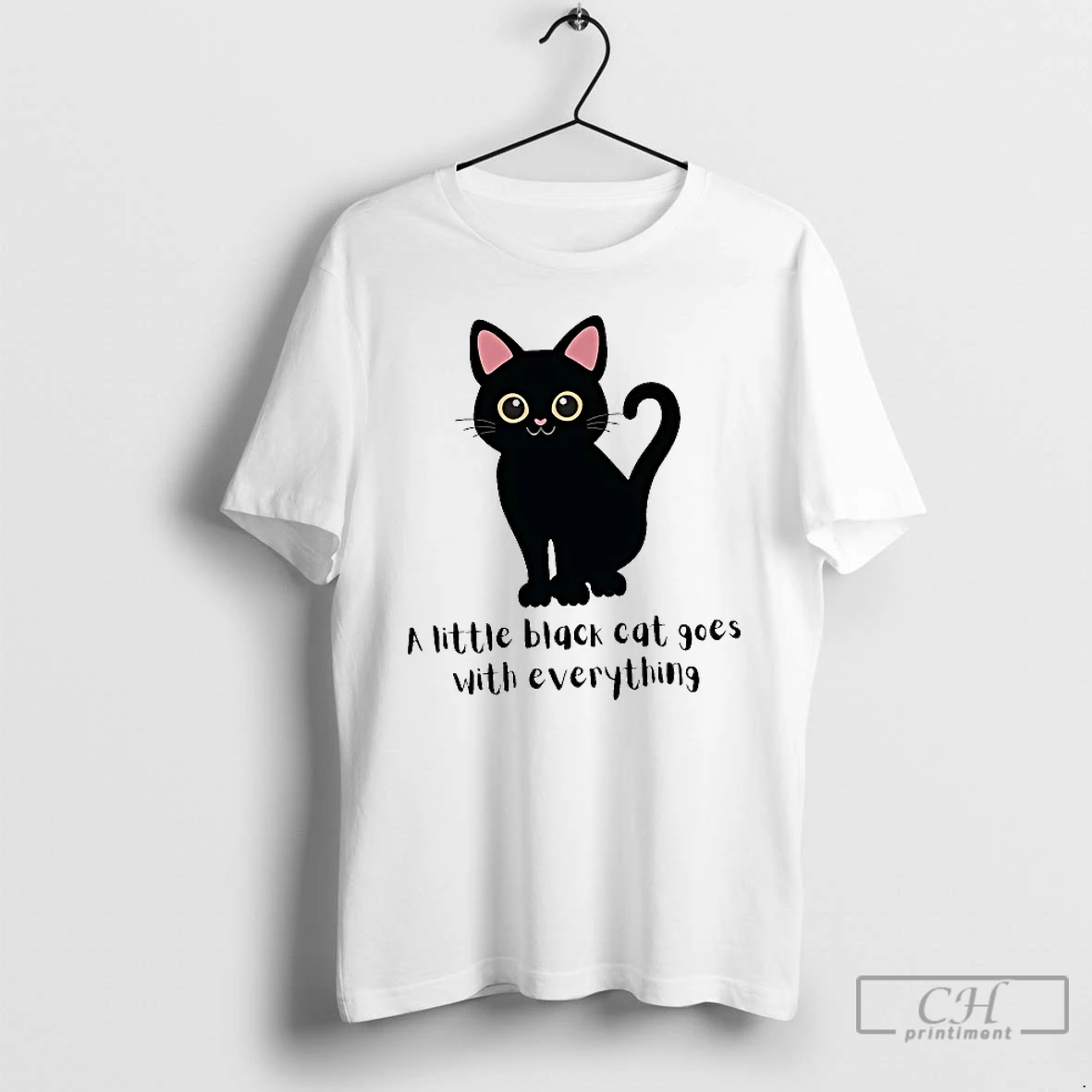 Classic A Little Black Cat Goes With Everything T Shirts Hoodie