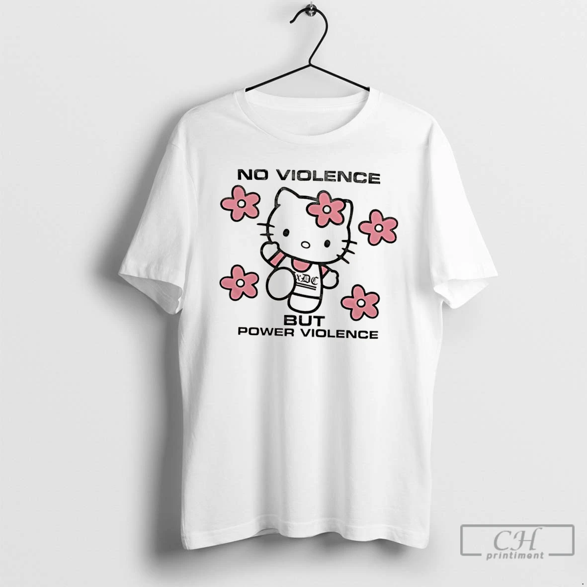 Classic Acxdc Hello Kitty No Violence But Power Violence T Shirts Hoodie