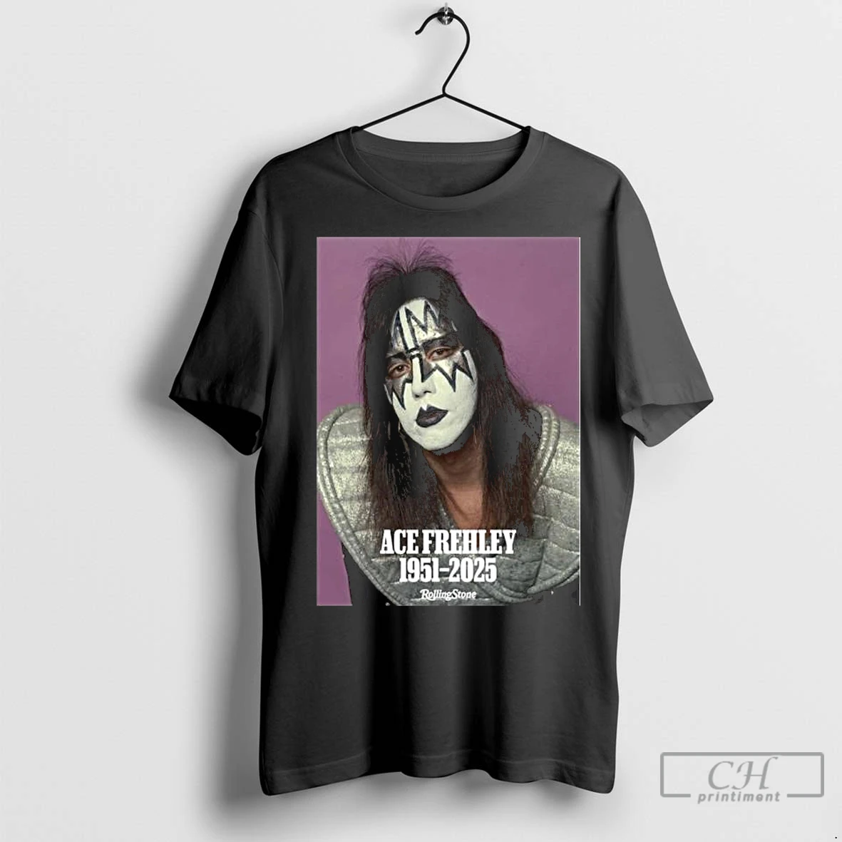 Classic Ace Frehley The Wild Spaceman Of Kiss 1951 2025 Tribute Photo By Rolling Stone Magazine Long Sleve T Shirt