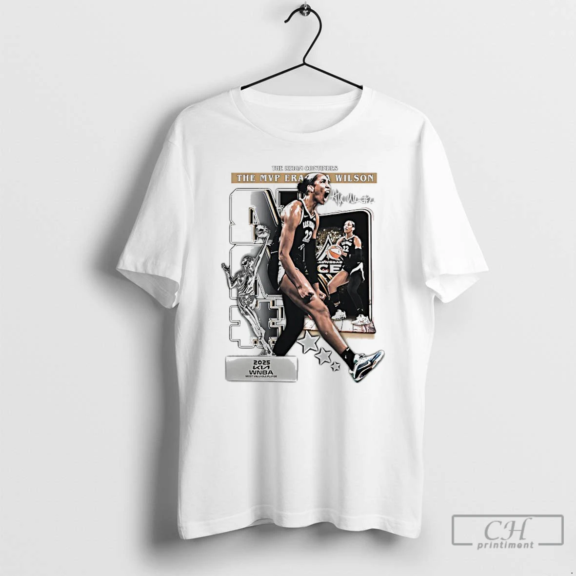 Classic Aja Wilson The Mvp Era The Reign Continues 2025 Wnba Signature T Shirts Hoodie