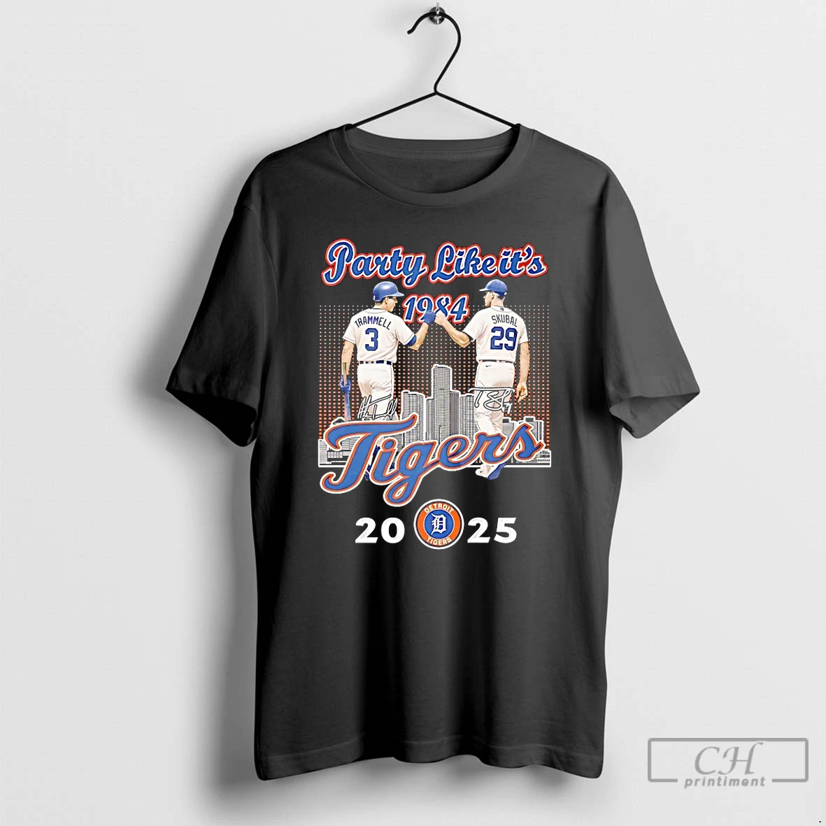 Classic Alan Trammell And Tarik Skubal Detroit Tigers 2025 Party Like Its 1984 Fist Bump Signatures T Shirts Hoodie
