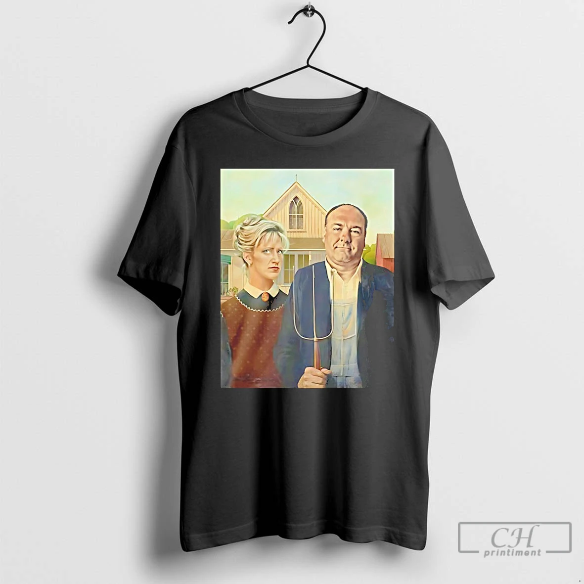 Classic American Gothic Grant Wood Retro T Shirts Hoodie