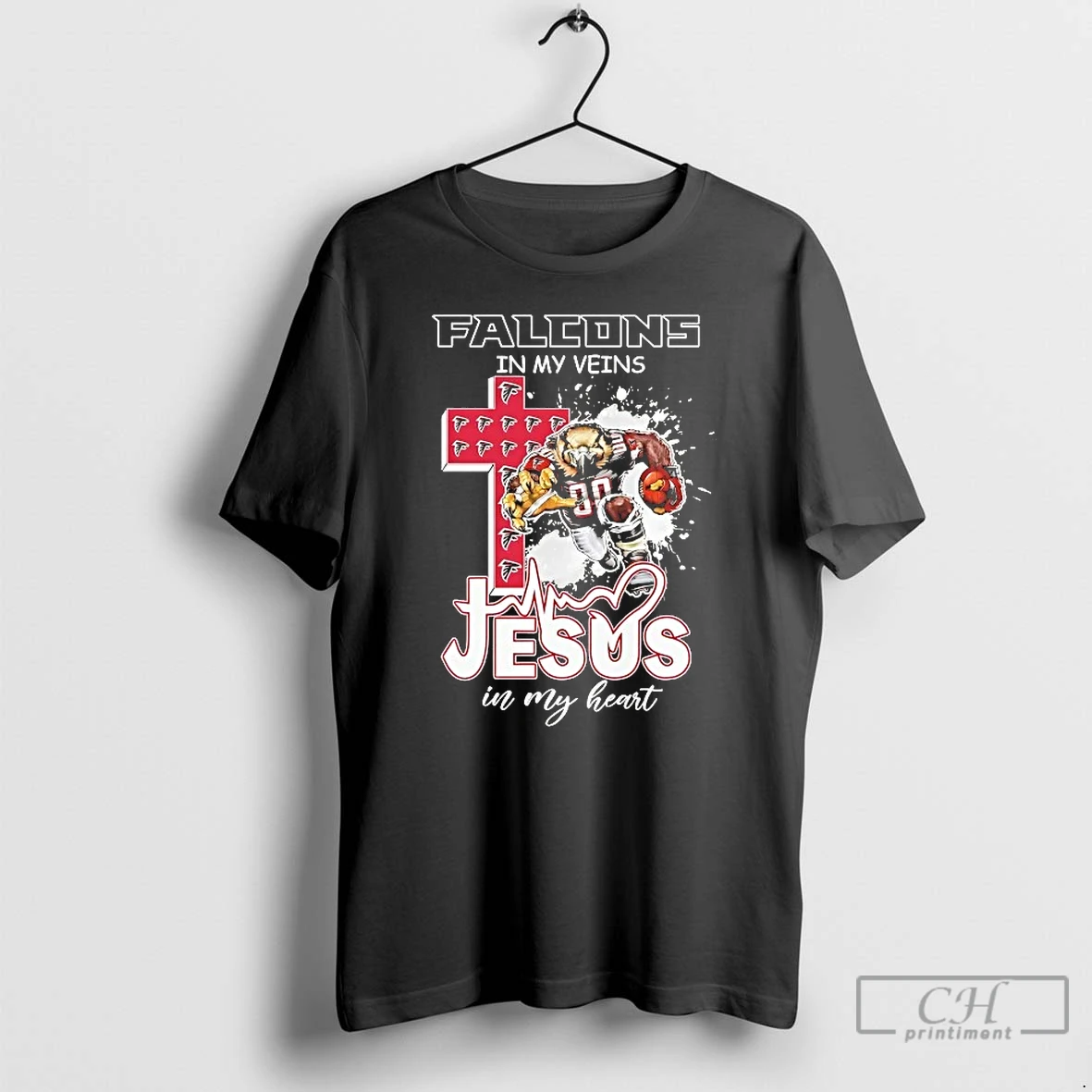 Classic Atlanta Falcons In My Veins Jesus In My Heart T Shirts Hoodie