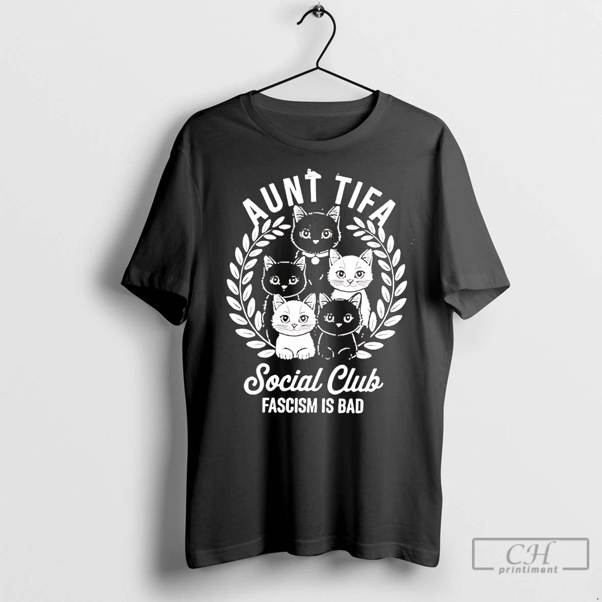 Classic Aunt Tifa Cats Social Club Fascism Is Bad T Shirt