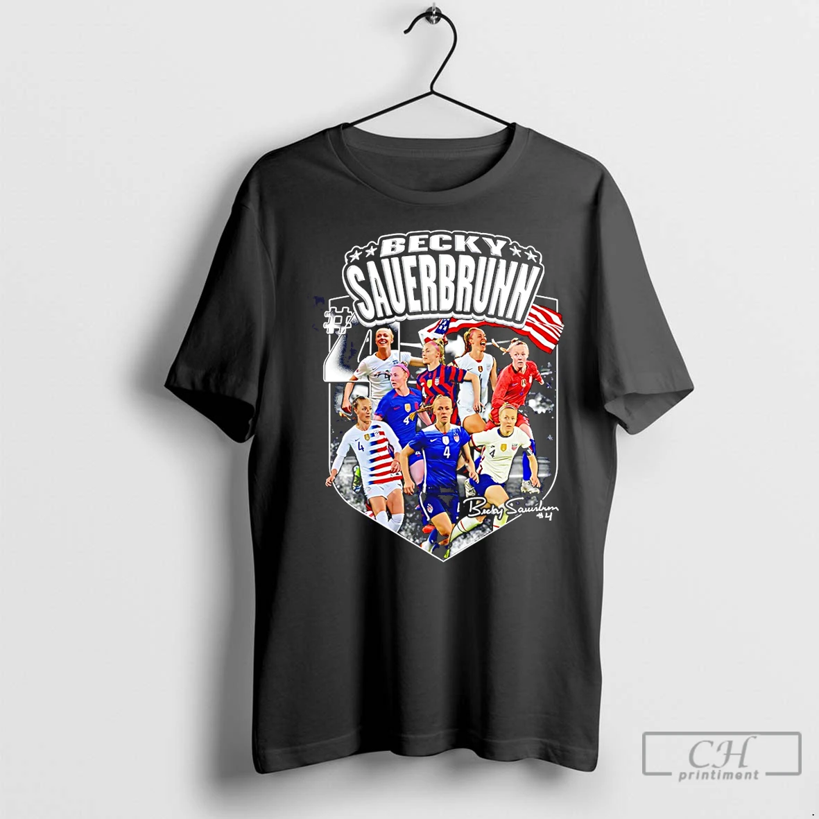 Classic Becky Sauerbrunn Uswnt Player Collage T Shirt