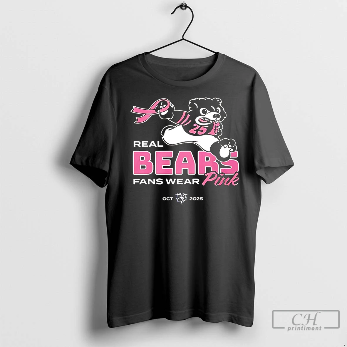 Classic Ben Johnson Real Bears Fans Wear Pink Oct 2025 T Shirt