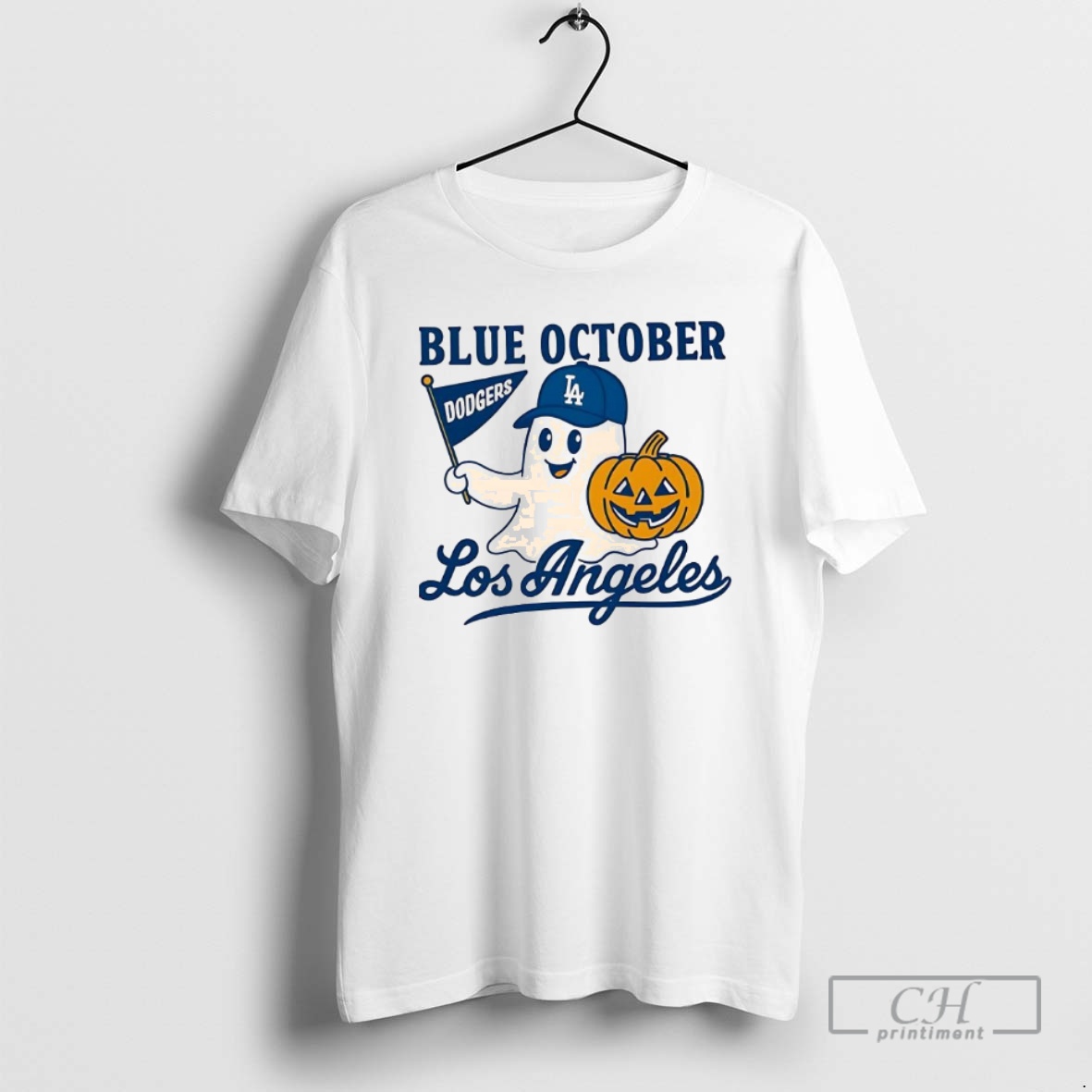 Classic Best Blue October Ghost Dodgers Los Angeles Baseball Halloween Shirt Sweater Hoodie