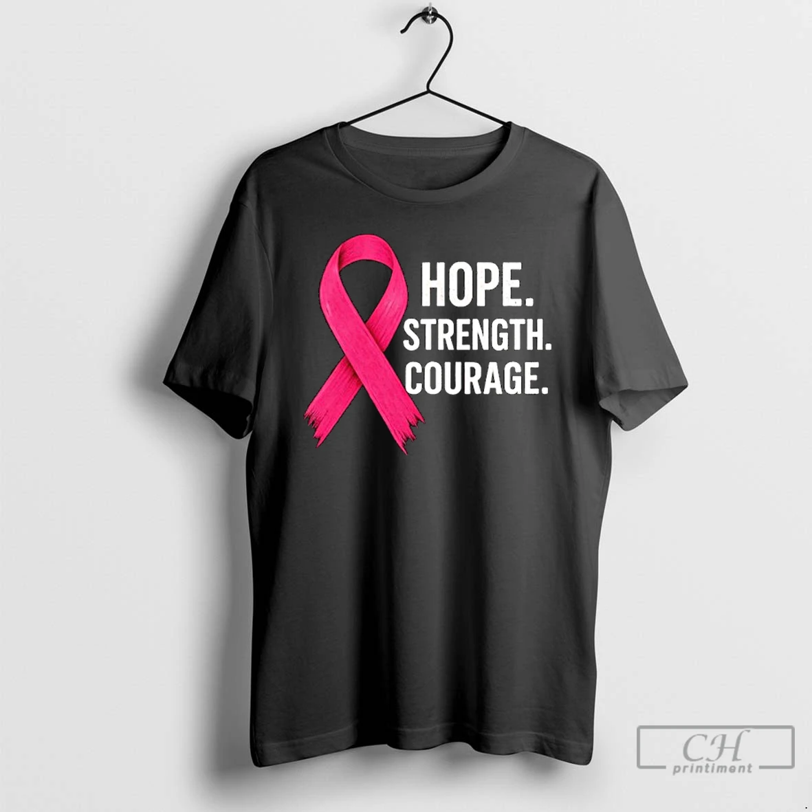 Classic Breast Cancer Hope Strength Courage T Shirts Hoodie