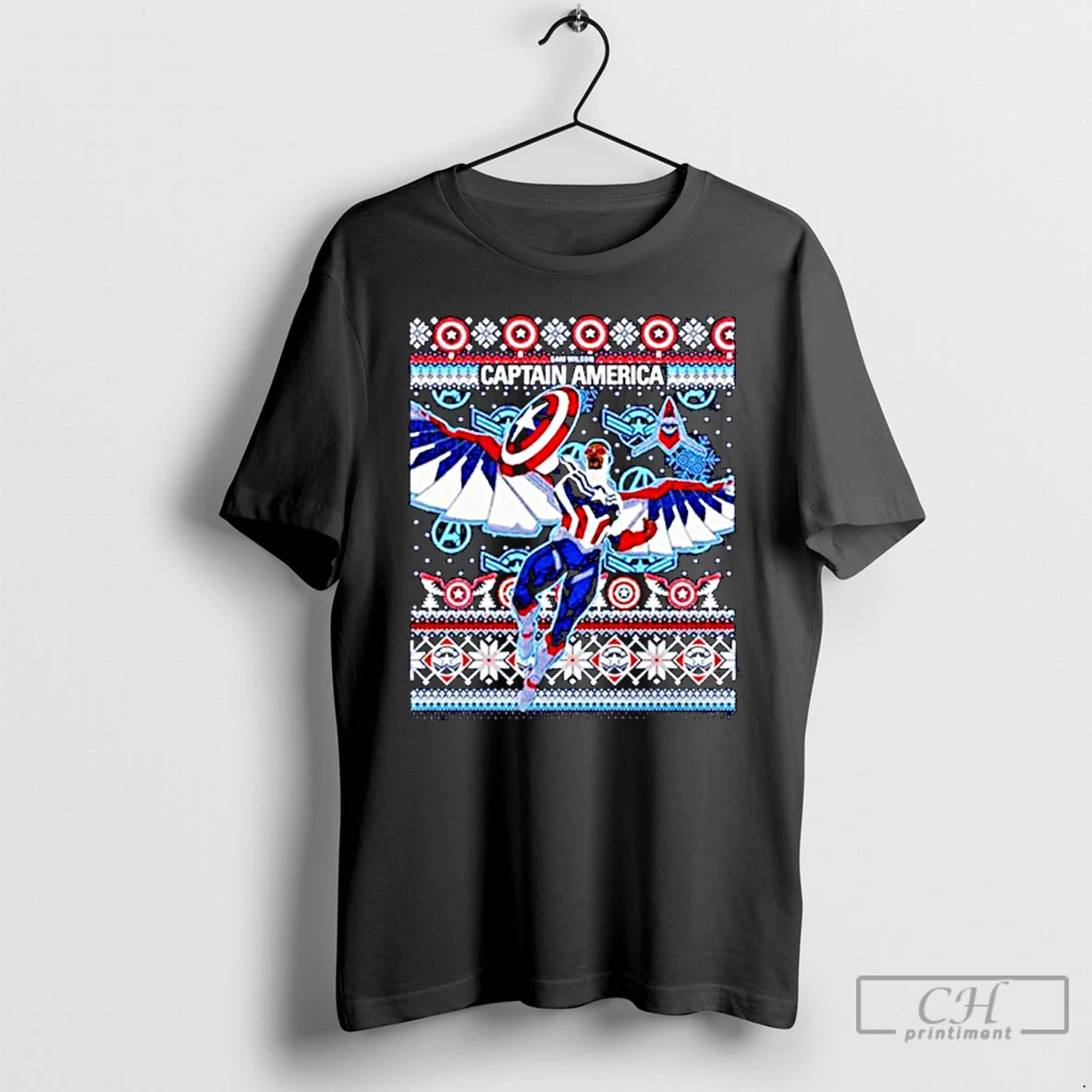 Classic Captain America Sam Wilson Ugly Xmas Holiday Ornaments T Shirts Hoodie